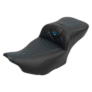  Roadsofa? GNXefbh[`V[g Th} Roadsofa? Extended Reach Seat - with Backrest - Honeycomb - Blue Stitch - FLTR/FLHX '23-'24 823-07-190B1 DRAG 08011763