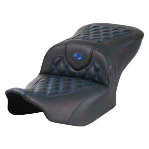  [h\t@? eBXXeb`V[g Th} RoadSofa? Seat - without Backrest - Carbon Fiber - Lattice Stitch - Blue Stitch - FLTR/FLHX '23-'24 823-07-20601 DRAG 08011780