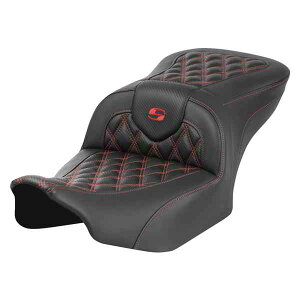 [h\t@? eBXXeb`V[g Th} RoadSofa? Seat - without Backrest - Carbon Fiber - Lattice Stitch - Red Stitch - FLTR/FLHX '23-'24 823-07-20604 DRAG 08011783