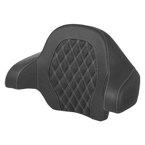  cA[pbNR obNXgpbh Th} Tour-PakR Backrest Pad - Lattice Stitch - White Stitch - FL '14-'24 814-07-15006 DRAG 08011814