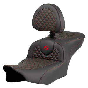  hSXP[Xeb` [h\t@?V[g Roadsofa? Seat - Dragon Scale Stitch - Red Stitch - w/ Backrest - FLTR/FLHX '23-'24 823-07-208B4 DRAG 08012073