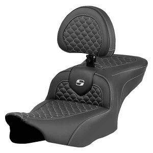  hSXP[Xeb` [h\t@?V[g Roadsofa? Seat - Dragon Scale Stitch - Silver Stitch - w/ Backrest - FLTR/FLHX '23-'24 823-07-208B5 DRAG 08012074
