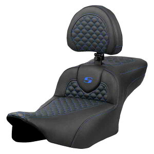  hSXP[Xeb` [h\t@?V[g Roadsofa? Extended Reach Seat - Dragon Scale Stitch - Blue Stitch - w/ Backrest - FLTR/FLHX '23-'24 823-07-209B1 DRAG 08012084