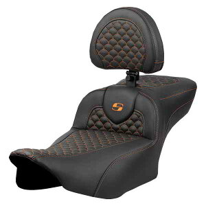  hSXP[Xeb` [h\t@?V[g Roadsofa? Extended Reach Seat - Dragon Scale Stitch - Orange Stitch - w/ Backrest - FLT/FLH '23-'24 823-07-209B3 DRAG 08012086