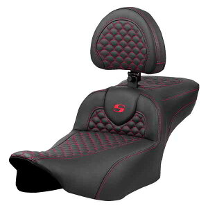  hSXP[Xeb` [h\t@?V[g Roadsofa? Extended Reach Seat - Dragon Scale Stitch - Red Stitch - w/ Backrest - FLTR/FLHX '23-'24 823-07-209B4 DRAG 08012087