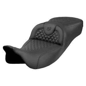  hSXP[Xeb` [h\t@?V[g Roadsofa? Extended Reach Seat - Dragon Scale Stitch - Black Stitch - w/o Backrest - FLH/FLT '08-'24 808-07B-20900 DRAG 08012093