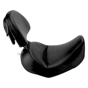  \V[ĝ Th} Heels Down Solo Seat - With Backrest - Plain - Black - FLSTC 806-15-0041 DRAG 08020599