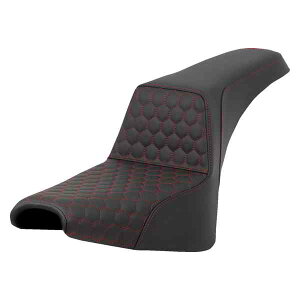 取寄せ サドルマン Step-Up Seat - Honeycomb - Red Stitching - FXBB/FXST '18-'24 A818-30-177RED DRAG 08021577