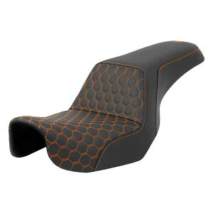  njJXebvAbvV[g Th} Step-Up Seat - Honeycomb - Orange Stitching - Dyna '06-'17 806-04-17703 DRAG 08030719