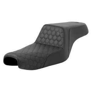  njJXebvAbvV[g Th} Step-Up Seat - Honeycomb - Black Stitching - 3.3 Gal Tank - Sportster '04-'21 807-11-177 DRAG 08040805