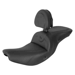 ��� ���M���ꂽRoadsofa?�V�[�g �T�h���}�� RoadSofa? Seat - With Backrest - Black w/ Black Stitching - Heated - Indian '14-'24 I14-07-187BRHCT DRAG 08102348