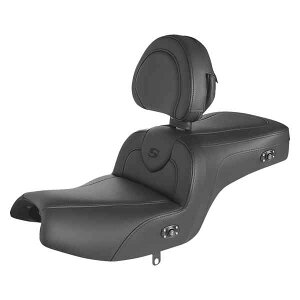 ��� ���M���ꂽRoadsofa?�V�[�g �T�h���}�� RoadSofa? Seat - with Backrest - Black w/ Black Stitching - Heated - Challenger/Pursuit '20-'24 I20-06-187BRHCT DRAG 08102352