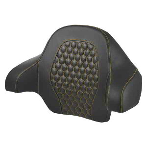  cA[pbNobNXgpbh Th} Tour Pack Backrest Pad - Honeycomb - Gold Stitching - FL '14-'24 814-07-15107 DRAG 08220596