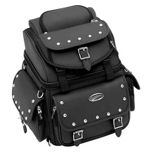 ��� �V�V�[�o�[�o�b�O - �u���b�N�X�^�b�Y �T�h���}�� Sissy Bar Bag - Black Studded 3515-0119 DRAG 35150119