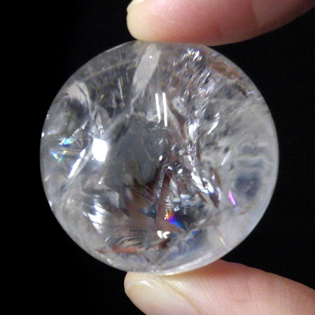 楽天市場】水晶球 直径33mm ブラジル産 金属台付き レインボー水晶