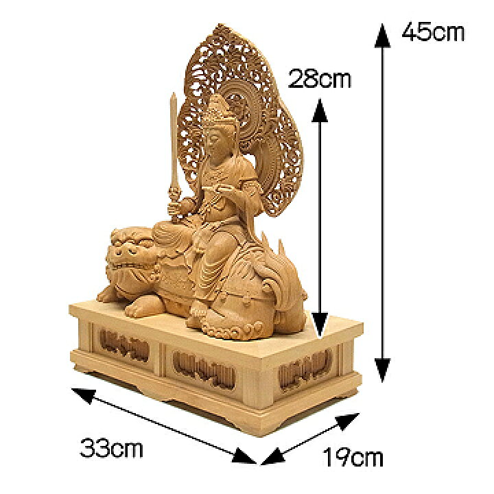 楽天市場】榧 最上彫り 文殊菩薩・普賢菩薩像 高さ45cm 木彫り 仏像 
