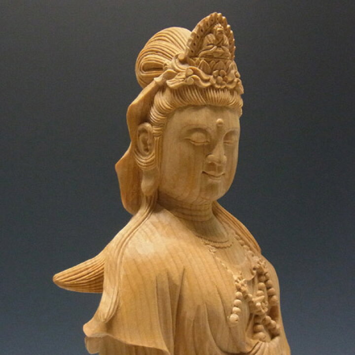 楽天市場】榧 魚籃観音像 高さ42cm 木彫り 仏像 観音菩薩 [Ryusho 