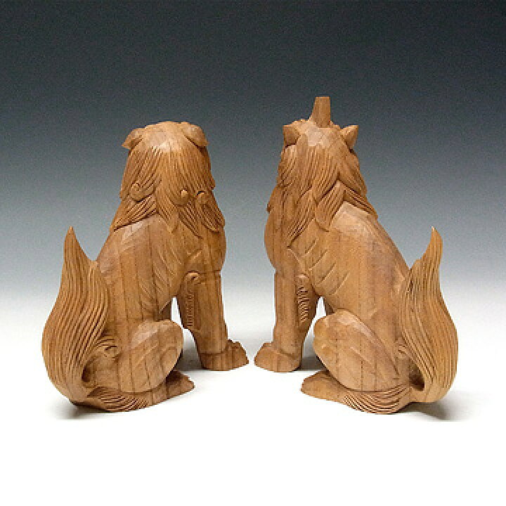 楽天市場】木彫りの狛犬(獅子狛犬) 高さ17cm 国産欅 置物 [Ryusho 
