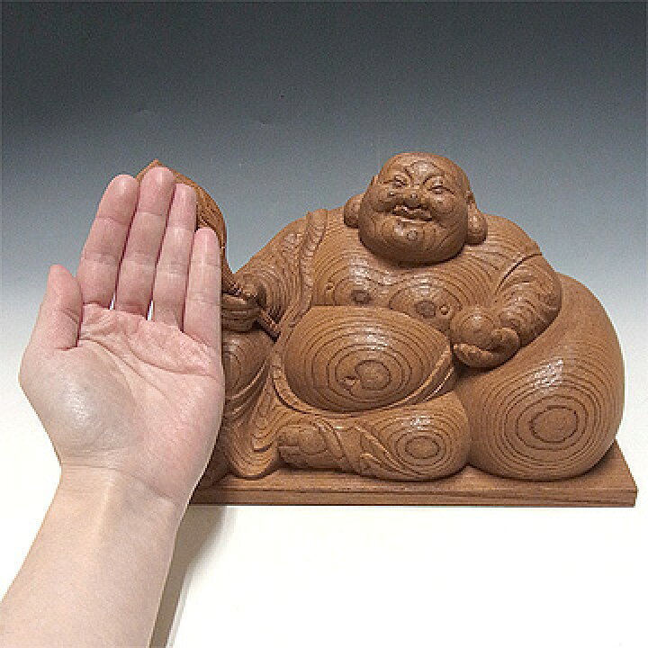 楽天市場】極上欅 布袋 木地仕上げ 高さ15cm 木彫り 置物 彫刻 七福神 