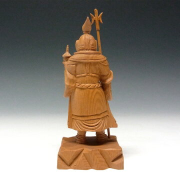 木曽桧 毘沙門天 立像 高さ16cm 日本仏師作品 一木造り （木彫り・販売）