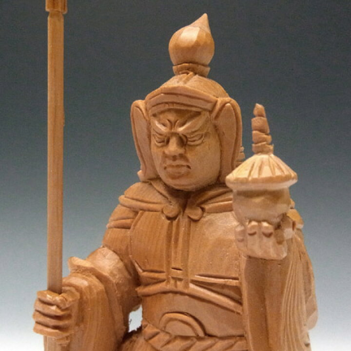楽天市場】木曽桧 毘沙門天立像 高さ16cm 木彫り 仏像 日本仏師作品 
