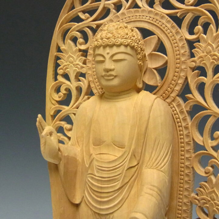 楽天市場】木彫り 仏像 阿弥陀如来 立像 高さ33cm 柘植 [Ryusho] : 龍 