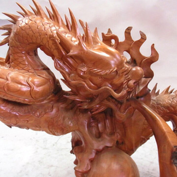 楽天市場】花梨 木彫りの単龍 高さ59cm 木彫り 龍 竜 木彫りの龍 置物 