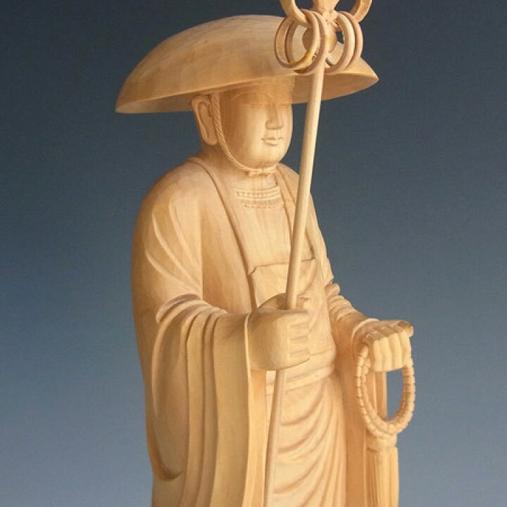 楽天市場】木彫り 仏像 遍路大師 高さ25cm 柘植製 修行大師 弘法大師 