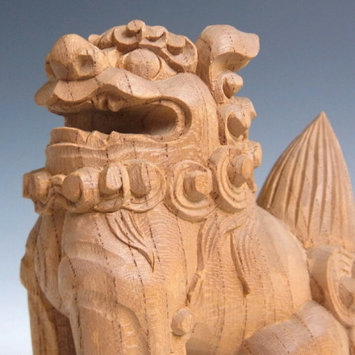 楽天市場】国産欅 木彫りの狛犬(獅子狛犬) 高さ11cm 置物 神棚 玄関 