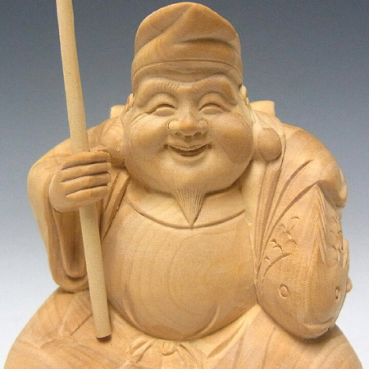 楽天市場】柘植 恵比寿大黒天セット 高さ10cm 木彫り 七福神 縁起物 