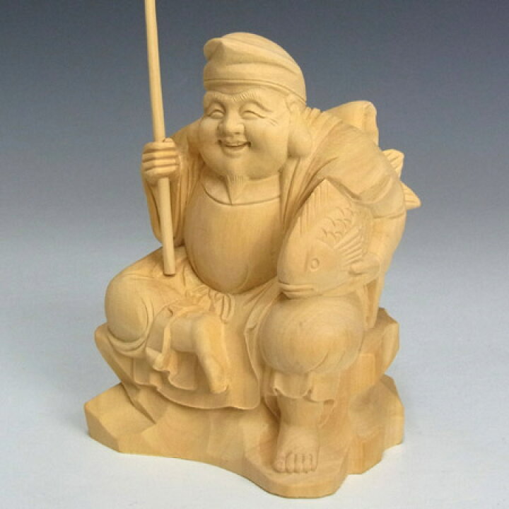 楽天市場】木彫り 恵比寿像 置物 柘植製 高さ10cm 七福神 縁起物 