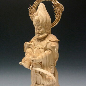 楠 樟 クス 金毘羅大権現 高さ38cm 木彫り 販売