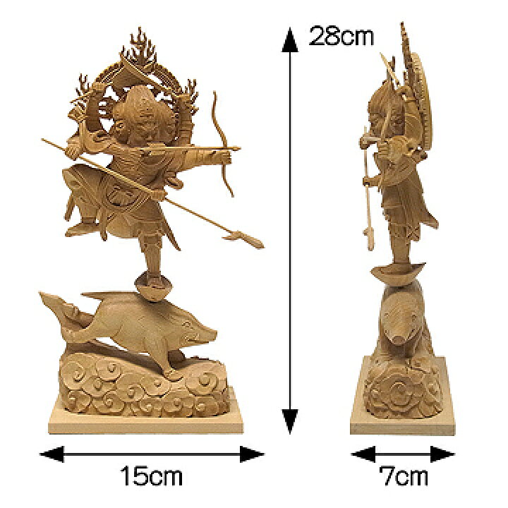 楽天市場】木彫り 仏像 摩利支天像 高さ28cm 柘植製 [Ryusho] : 龍祥本舗