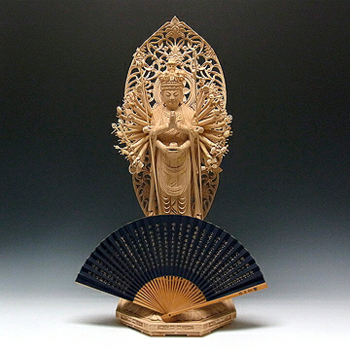 楽天市場】木彫り 仏像 千手観音菩薩 立像 高さ66cm 桧製 [Ryusho 