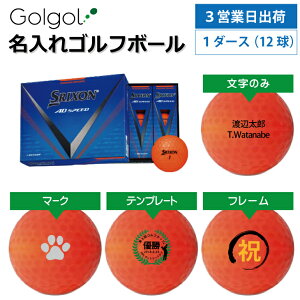 【3営業日出荷 名入れゴルフボール】スリクソン SRIXON AD SPEED 2024年モデルパッションオレンジ 1ダース(12球)誕生日 ギフト 父の日 プレゼント オウンネーム オンネーム 名前入り オーダーメイ