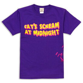 【 本日24時まで クーポンで 最大10%OFF 】 猫 ねこ おもしろ かわいい Tシャツ CAT'S SCREAM ( パープル ) | ネコ 猫柄 猫雑貨 | メンズ レディース 半袖 | おしゃれ ペアルック プレゼント | 大きいサイズ 【メール便】 SCOPY / スコーピー
