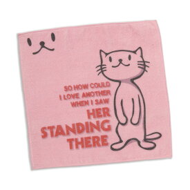 【 5/31まで 300円OFFクーポンあり 】 猫 ねこ おもしろ かわいい ミニタオル STANDING THERE | ネコ 猫柄 猫雑貨 猫グッズ | ハンドタオル ハンカチ タオル | おしゃれ ギフト プレゼント 【メール便】 SCOPY / スコーピー