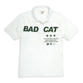 【 6月 スーパーセール 限定 30%OFF 】 猫 ねこ おもしろ かわいい ポロシャツ BAD CAT ( ホワイト ) | ネコ 猫柄 猫雑貨 | メンズ レディース 半袖 | おしゃれ ペアルック プレゼント | 大きいサイズ 【メール便】 SCOPY / スコーピー