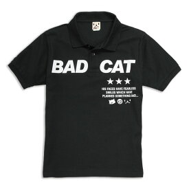 【 5/27 2時まで クーポンで 最大10%OFF 】 猫 ねこ おもしろ かわいい ポロシャツ BAD CAT ( ブラック ) | ネコ 猫柄 猫雑貨 | メンズ レディース 半袖 | おしゃれ ペアルック プレゼント | 大きいサイズ 【メール便】 SCOPY / スコーピー
