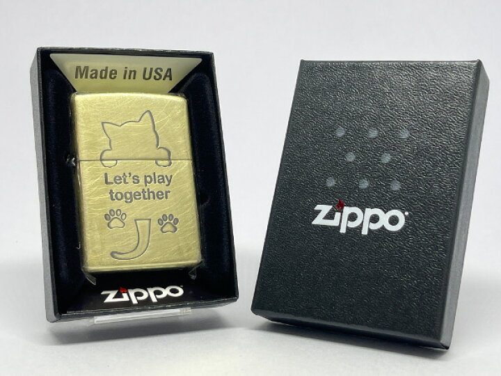 楽天市場】送料無料 ZIPPO[ジッポー]キャットシリーズ 真鍮メッキ 