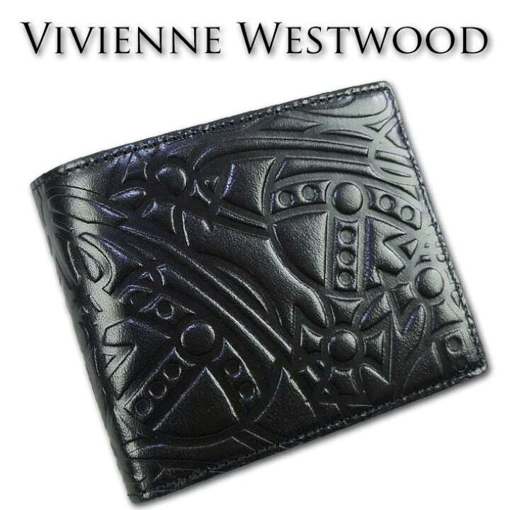 国内外の人気 Vivienne Westwood ヴィヴィアン 二つ折り財布 ミニ財布 黒