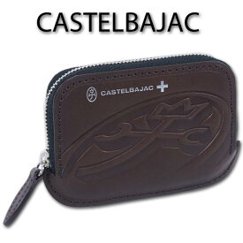 カステルバジャック CASTELBAJAC レザー カードケース メンズ ブラウン系 サンプル品 箱なし