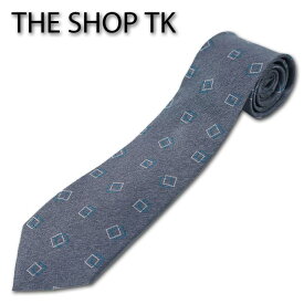 タケオキクチ THE SHOP TK 幾何学スクウェア柄 シルク100％ ネクタイ グレー系