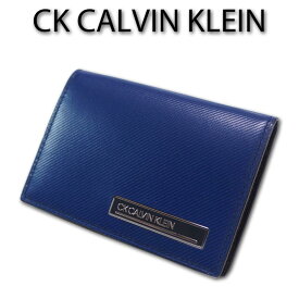 CKカルバンクライン CK CALVIN KLEIN 牛革 小銭入れ コインケース ポリッシュ メンズ ネイビー 紺 定価10,450円 キップレザー ガラスレザー バイアスカット 特価