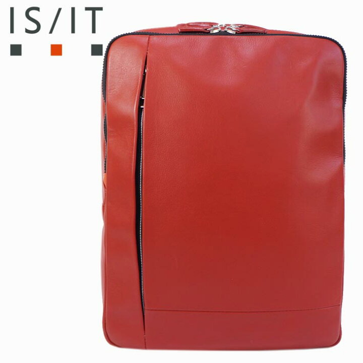 楽天市場】イズイット IS/IT 牛革 レザー リュック シュルビ レッド 赤 