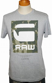 ジースターロウ G-STAR RAW 半袖Tシャツ グレー 迷彩 D01301 メンズ 夏物 カモフラージュ カモ柄 ロング丈