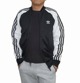 【中古】adidas アディダス オリジナルス ジャージ スーパースター IK7025 トラックジャケット メンズ 黒 白 春物 秋物 ブラック ホワイト Originals トラックトップ