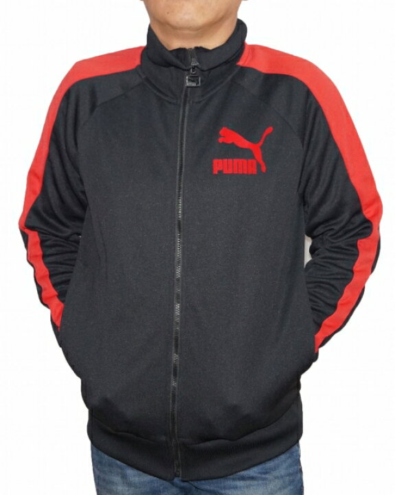 PUMA ジャージセット 黒/赤 PUMA】ジャージ 上下セット 赤黒 L〜LL＊PA 