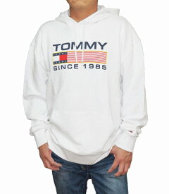 【中古】トミージーンズ パーカー 白 メンズ DM15009 トミーフィルフィガー TOMMY HILFIGER 春物 秋物 ホワイト オーバーサイズ