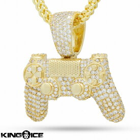King Ice×PlayStation キングアイス プレイステーション ネックレス ゴールド VVS Diamond "The Iced Out Gold Classic Controller Necklace" 人気ブランド アクセサリー 金メッキ メンズ レディース 男女兼用 送料無料